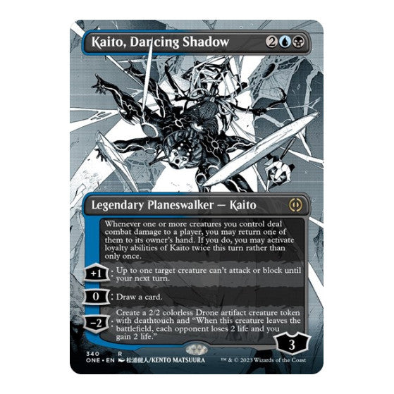 Kaito Dancing Shadow Borderless (ONE) #340 Rare (Foil Lightly Played) Phyrexia: All Will Be One Magic: The Gathering: 2023