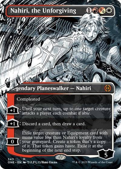 Nahiri the Unforgiving Borderless (ONE) #343 Mythic Rare (Foil Near Mint) Phyrexia: All Will Be One Magic: The Gathering: 2023