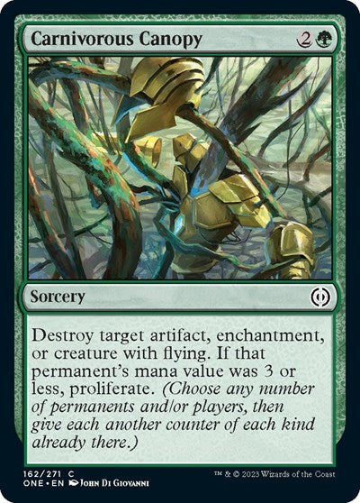 Carnivorous Canopy (ONE) #162 Common (Lightly Played) Phyrexia: All Will Be One Magic: The Gathering: 2023