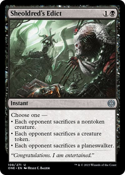 Sheoldreds Edict (ONE) #108 Uncommon (Foil Damaged) Phyrexia: All Will Be One Magic: 2023