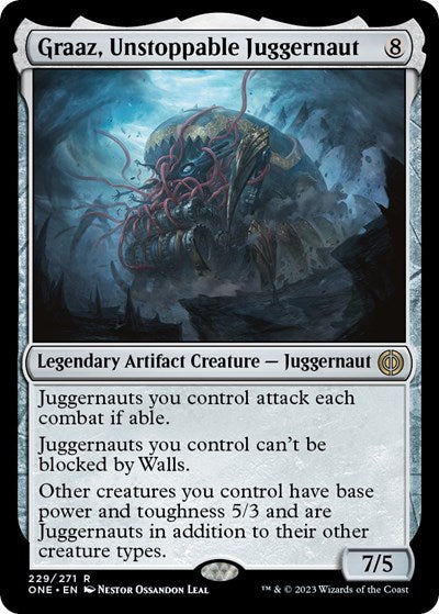 Graaz Unstoppable Juggernaut (ONE) #229 Rare (Foil Lightly Played) Phyrexia: All Will Be One Magic: The Gathering: 2023