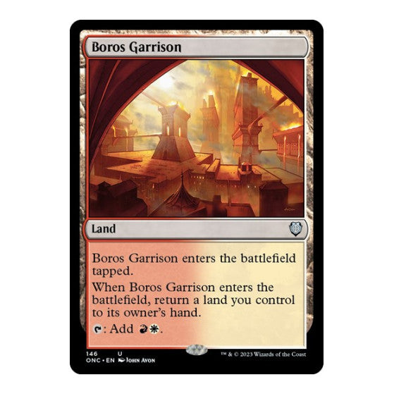 Boros Garrison (ONC) #146 Uncommon (Lightly Played) Commander: Phyrexia: All Will Be One Magic: The Gathering: 2023
