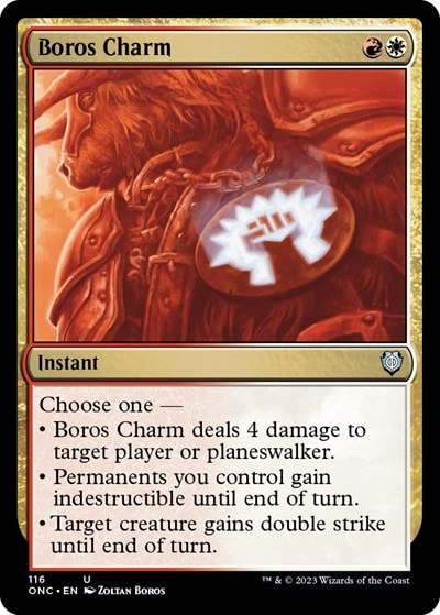 Boros Charm (ONC) #116 Uncommon (Lightly Played) Commander: Phyrexia: All Will Be One Magic: The Gathering: 2023