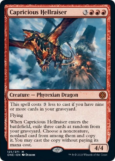 Capricious Hellraiser (ONE) #125 Mythic Rare (Lightly Played) Phyrexia: All Will Be One Magic: The Gathering: 2023