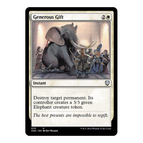 Generous Gift (ONC) #70 Uncommon (Lightly Played) Commander: Phyrexia: All Will Be One Magic: The Gathering: 2023