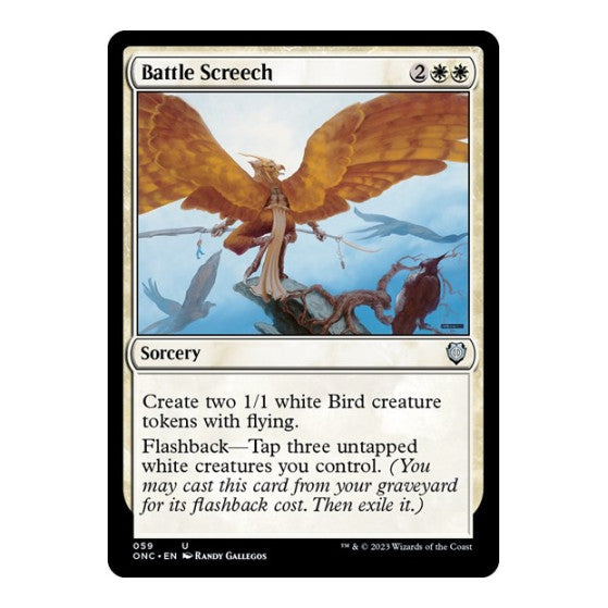 Battle Screech (ONC) #59 Uncommon (Lightly Played) Commander: Phyrexia: All Will Be One Magic: The Gathering: 2023