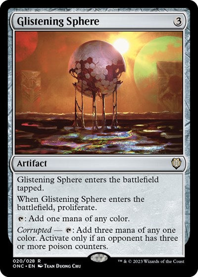Glistening Sphere (ONC) #20 Rare (Lightly Played) Commander: Phyrexia: All Will Be One Magic: The Gathering: 2023