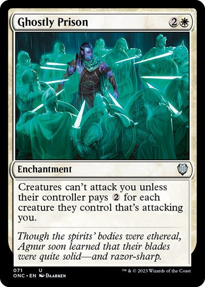 Ghostly Prison (ONC) #71 Uncommon (Lightly Played) Commander: Phyrexia: All Will Be One Magic: The Gathering: 2023