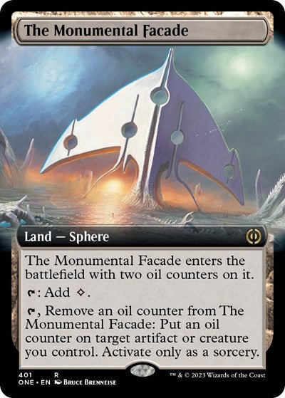 The Monumental Facade Extended Art (ONE) #401 Rare (Lightly Played) Phyrexia: All Will Be One Magic: The Gathering: 2023