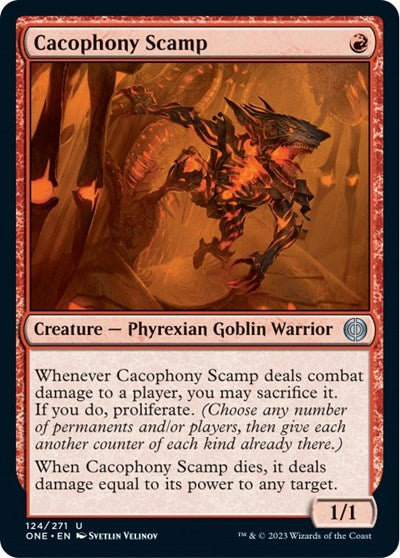 Cacophony Scamp (ONE) #124 Uncommon (Lightly Played) Phyrexia: All Will Be One Magic: The Gathering: 2023