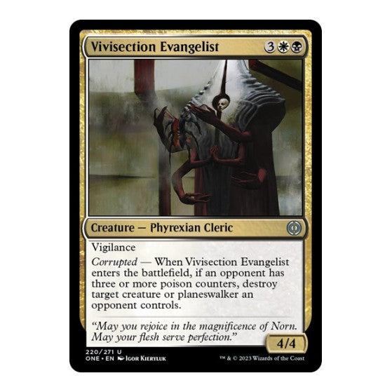 Vivisection Evangelist (ONE) #220 Uncommon Phyrexia: All Will Be One Magic: The Gathering: 2023