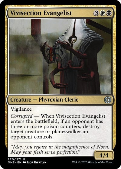 Vivisection Evangelist (ONE) #220 Uncommon (Lightly Played) Phyrexia: All Will Be One Magic: 2023