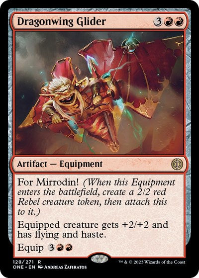 Dragonwing Glider (ONE) #128 Rare (Lightly Played) Phyrexia: All Will Be One Magic: The Gathering: 2023
