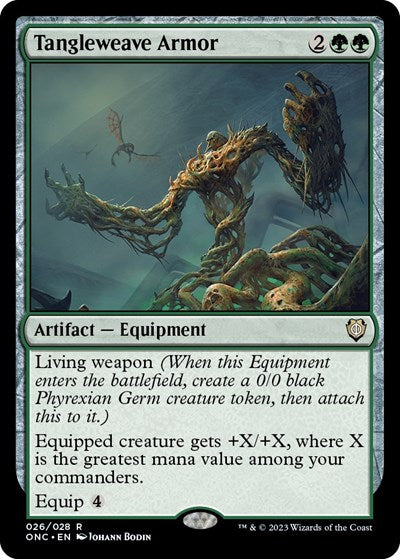 Tangleweave Armor (ONC) #26 Rare (Lightly Played) Commander: Phyrexia: All Will Be One Magic: The Gathering: 2023