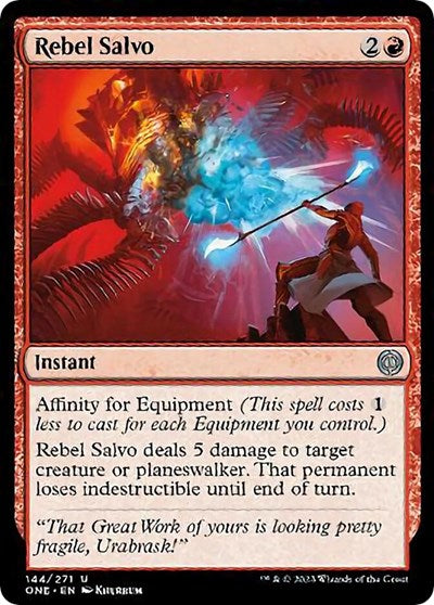 Rebel Salvo (ONE) #144 Uncommon (Lightly Played) Phyrexia: All Will Be One Magic: The Gathering: 2023