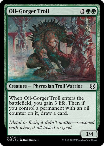 Oil Gorger Troll (ONE) #177 Common (Lightly Played) Phyrexia: All Will Be One Magic: The Gathering: 2023
