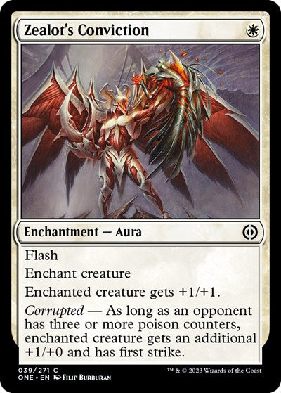 Zealots Conviction (ONE) #39 Common Phyrexia: All Will Be One Magic: The Gathering: 2023