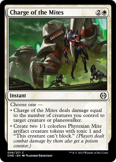 Charge of the Mites (ONE) #6 Common (Lightly Played) Phyrexia: All Will Be One Magic: The Gathering: 2023