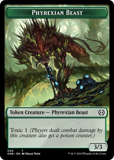 Phyrexian Beast Token (ONE) #6 T (Lightly Played) Phyrexia: All Will Be One Magic: The Gathering: 2023