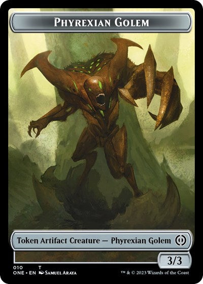 Phyrexian Golem Token (ONE) #10 T (Lightly Played) Phyrexia: All Will Be One Magic: The Gathering: 2023