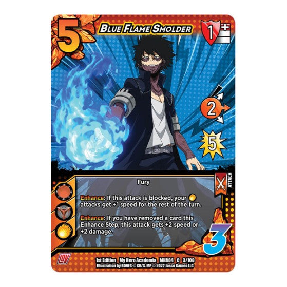 Blue Flame Smolder (MHA4) #003/108 Common UniVersus: My Hero Academia: League of Villains UniVersus: 2023