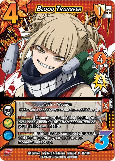 Blood Transfer (MHA4) #011/108 Common UniVersus: My Hero Academia: League of Villains UniVersus: 2023
