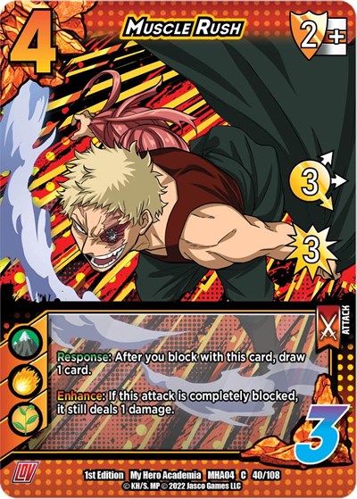 Muscle Rush (MHA4) #040/108 Common UniVersus: My Hero Academia: League of Villains UniVersus: 2023