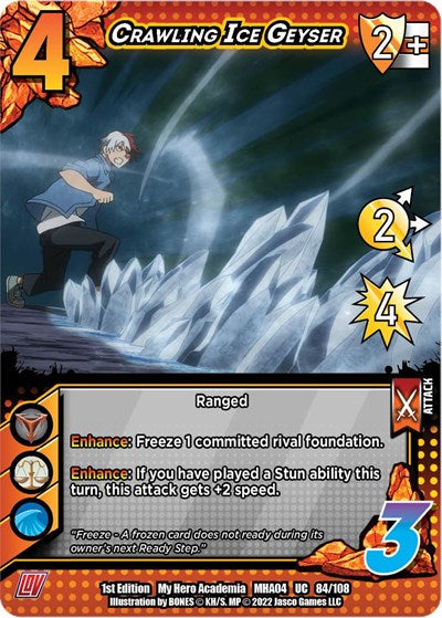 Crawling Ice Geyser (MHA4) #084/108 Uncommon UniVersus: My Hero Academia: League of Villains UniVersus: 2023