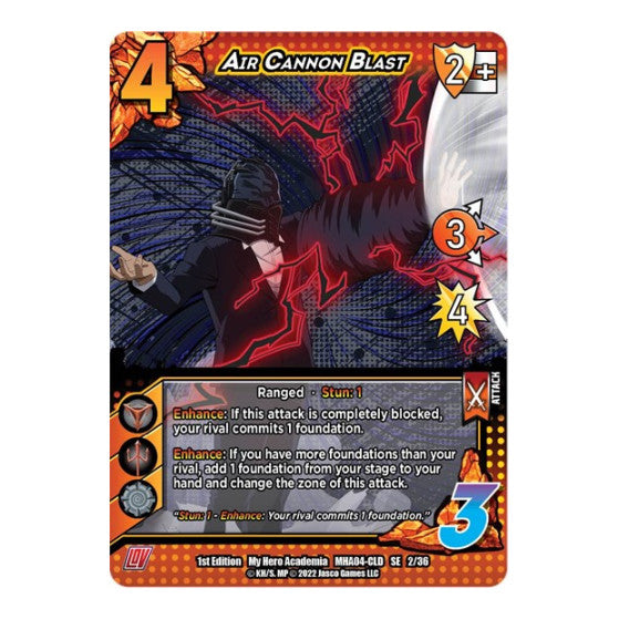 Air Cannon Blast (MHA4) #02/36 SE (Unlimited Edition Normal Lightly Played) UniVersus: My Hero Academia: League of Villains UniVersus: 2023