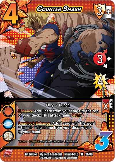 Counter Smash (MHA4) #21/36 SE (Unlimited Edition Normal Lightly Played) UniVersus: My Hero Academia: League of Villains UniVersus: 2023