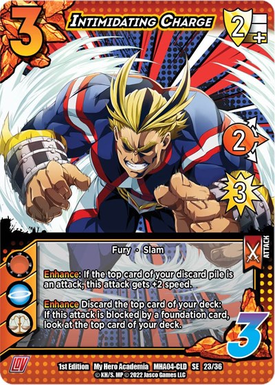 Intimidating Charge (MHA4) #23/36 SE (Unlimited Edition Normal Lightly Played) UniVersus: My Hero Academia: League of Villains UniVersus: 2023