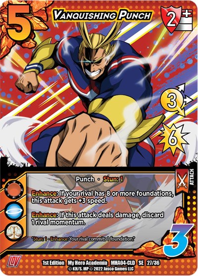 Vanquishing Punch (MHA4) #27/36 SE (Unlimited Edition Normal Lightly Played) UniVersus: My Hero Academia: League of Villains UniVersus: 2023