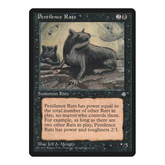 Pestilence Rats (ICE) #157 Common (Moderately Played) Ice Age Magic: The Gathering: 1995