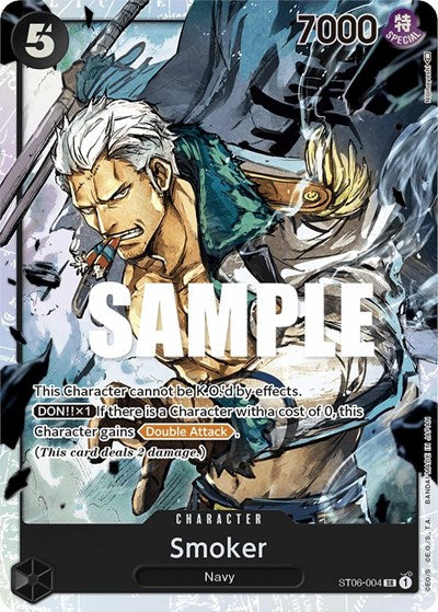 Smoker (ST-06) #ST06-004 Secret Rare (Foil Near Mint) Starter Deck 6: Absolute Justice One Piece Card Game: 2023