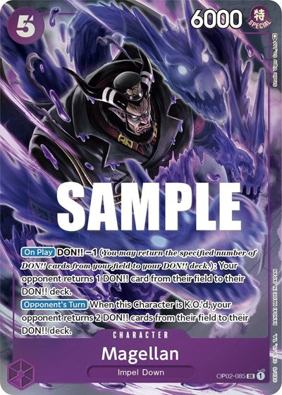 Magellan 085 Alternate Art (OP02) #OP02-085 Secret Rare (Foil Near Mint) Paramount War One Piece Card Game: 2023