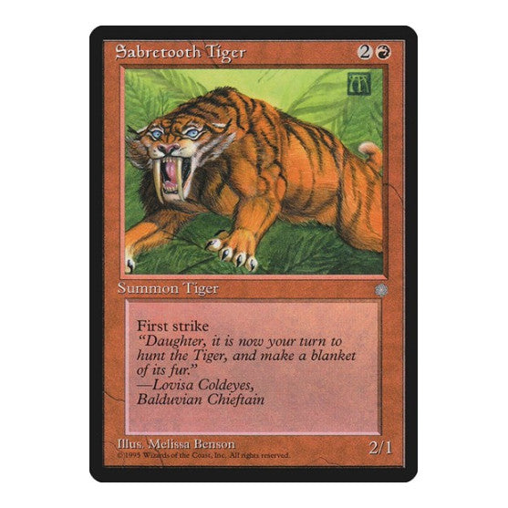 Sabretooth Tiger (ICE) #215 Common Ice Age Magic: The Gathering: 1995