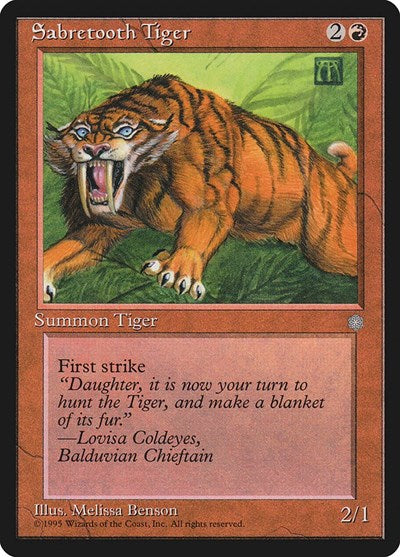 Sabretooth Tiger (ICE) #215 Common (Damaged) Ice Age Magic: 1995