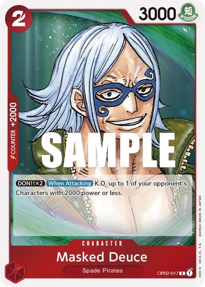 Masked Deuce (OP02) #OP02-017 Rare (Foil Lightly Played) Paramount War One Piece Card Game: 2023