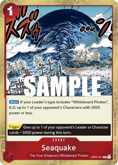 Seaquake (OP02) #OP02-021 Rare (Foil Lightly Played) Paramount War One Piece Card Game: 2023