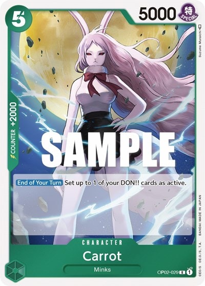 Carrot (OP02) #OP02-029 Rare (Foil Lightly Played) Paramount War One Piece Card Game: 2023