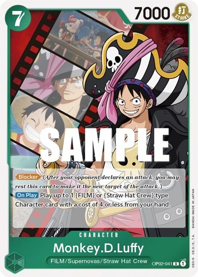Monkey.D.Luffy (041) (OP02) #OP02-041 Rare (Foil Lightly Played) Paramount War One Piece Card Game: 2023