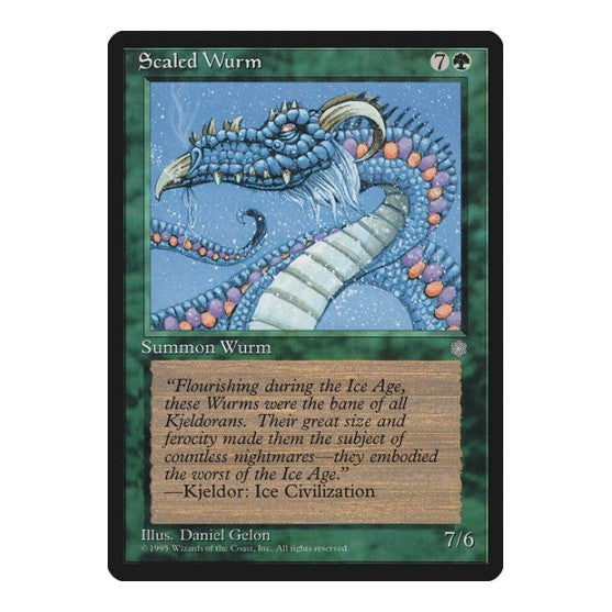 Scaled Wurm (ICE) #262 Common (Moderately Played) Ice Age Magic: The Gathering: 1995