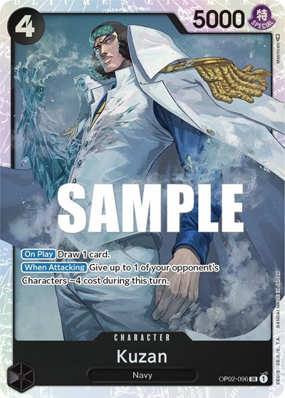 Kuzan 096 (OP02) #OP02-096 Secret Rare (Foil Near Mint) Paramount War One Piece Card Game: 2023