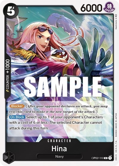 Hina (OP02) #OP02-110 Rare (Foil Lightly Played) Paramount War One Piece Card Game: 2023