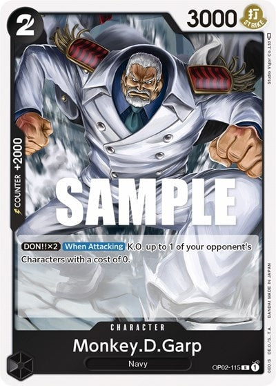 Monkey.D.Garp (115) (OP02) #OP02-115 Rare (Foil Lightly Played) Paramount War One Piece Card Game: 2023