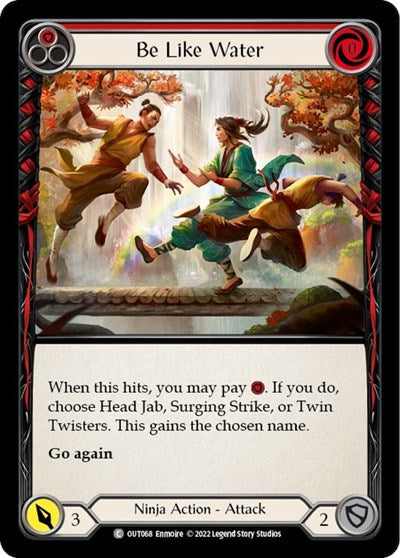 Be Like Water Red (OUT) #OUT068 Common (Lightly Played) Outsiders Flesh and Blood TCG: 2023