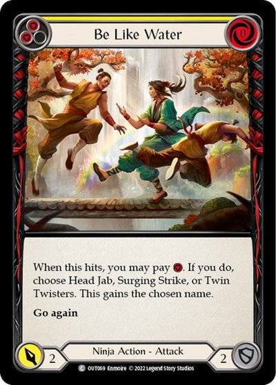 Be Like Water Yellow (OUT) #OUT069 Common (Lightly Played) Outsiders Flesh and Blood TCG: 2023