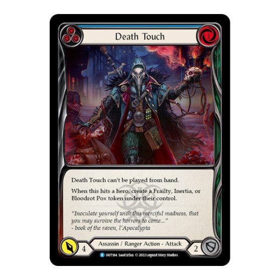 Death Touch (Blue) (OUT) #OUT164 Rare (Lightly Played) Outsiders Flesh and Blood TCG: 2023