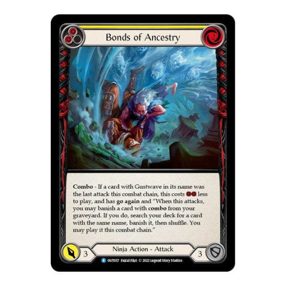 Bonds of Ancestry (Yellow) (OUT) #OUT057 Rare (Lightly Played) Outsiders Flesh and Blood TCG: 2023