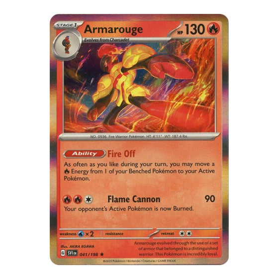 Armarouge 041 198 (SVI) #041/198 Rare (Holofoil Near Mint) SV01: Scarlet & Violet Base Set Pokemon: 2023
